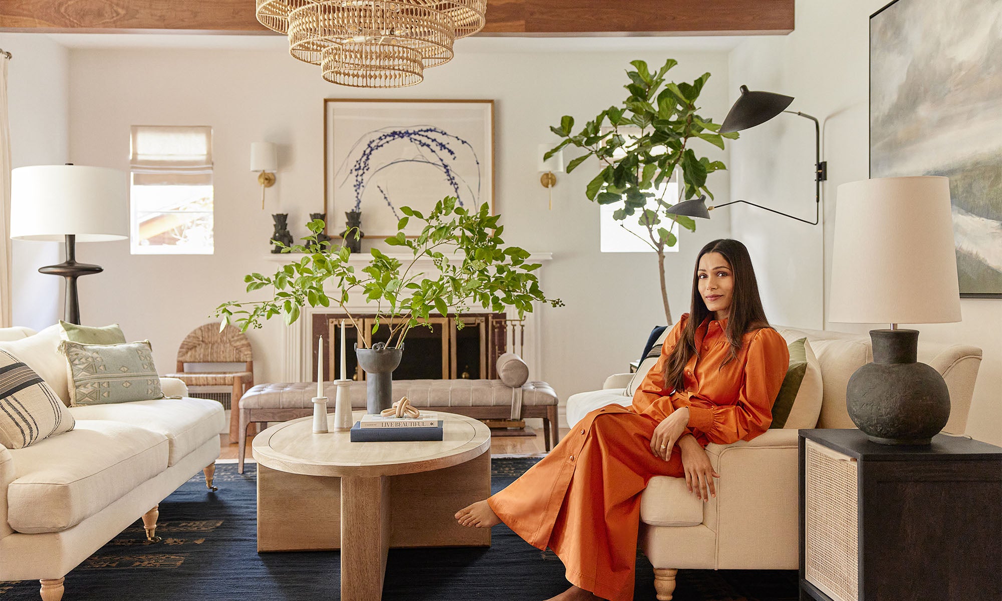 How Bobby Berk Transformed Freida Pinto's Home