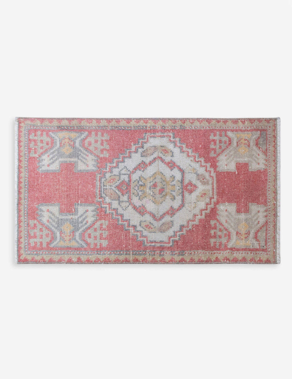Vintage Turkish Hand-Knotted Wool Mini Rug No. 308, 1'7