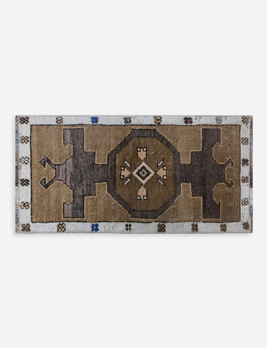 Vintage Turkish Hand-Knotted Wool Mini Rug No. 319, 1'6