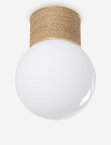 #color::natural | Jahan coastal rope wrapped flush mount light.