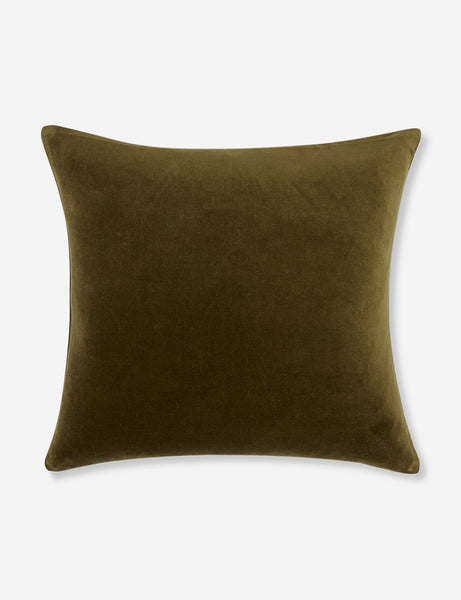 #color::olive #style::square | Charlotte Olive Green Square Velvet Pillow