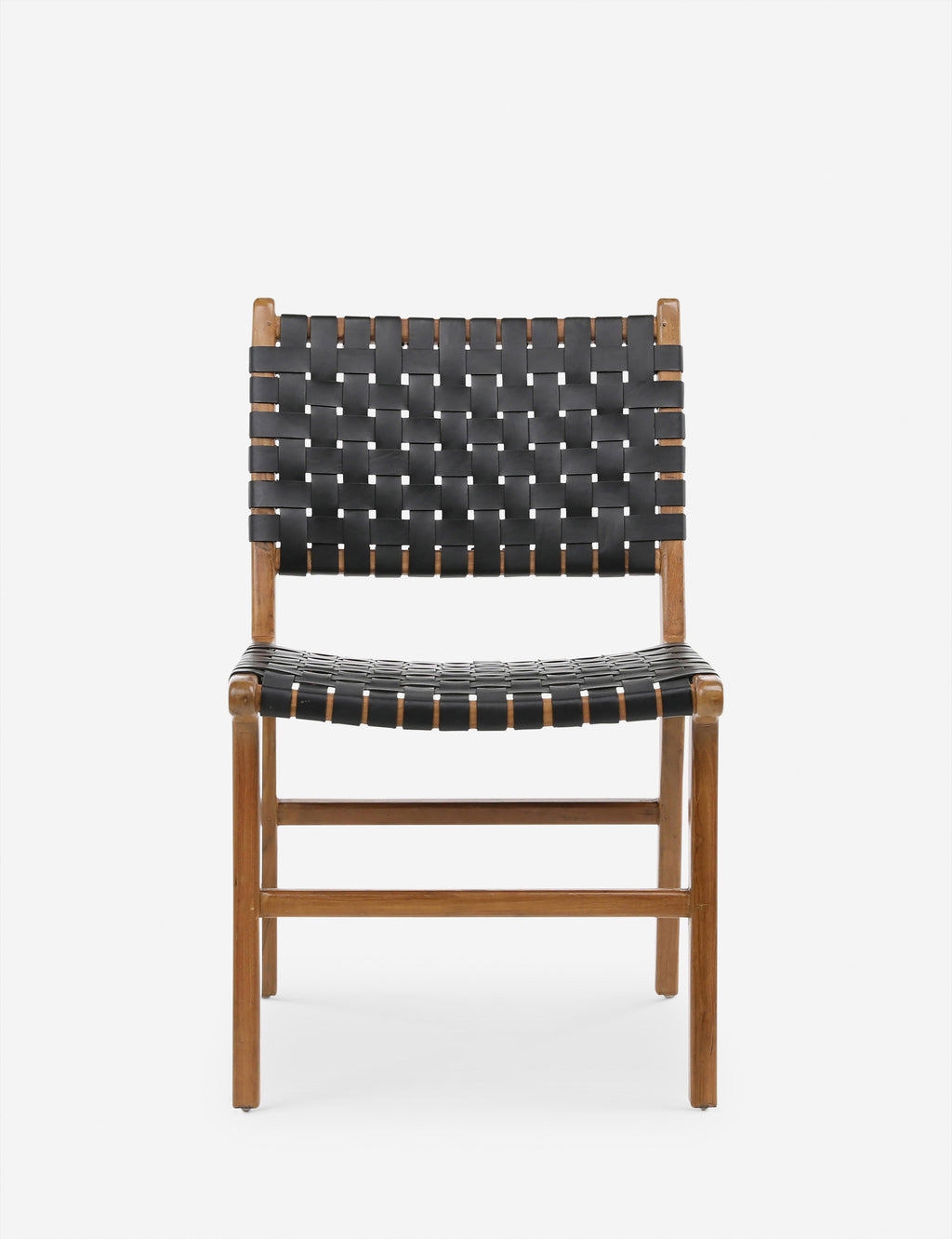Gallagher Teak + Woven Leather Dining Chair