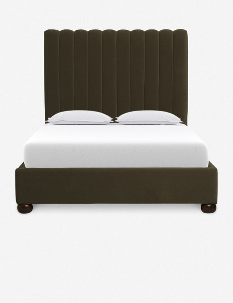 #size::queen #size::king #size::cal-king #color::balsam | Balsam Green Evelyn Platform Bed with a channel-tufted headboard