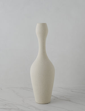 Kian textured ceramic narrow hourglass vase.