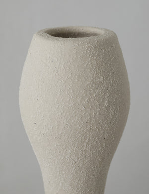 Kian textured ceramic narrow hourglass vase.