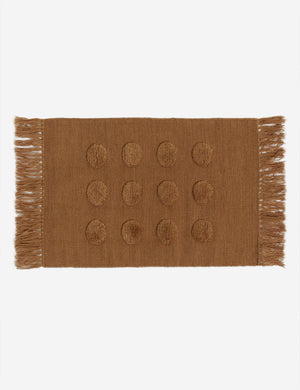 Kohta high-low pile dot design wool small area rug in camel