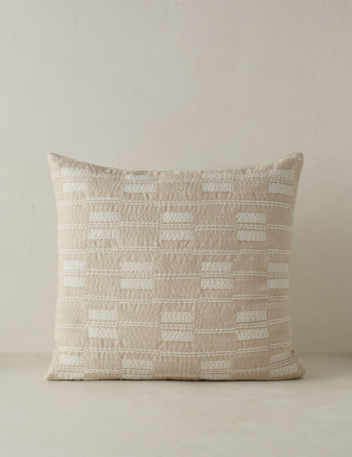 #color::natural #style::square | Leighton broken stripe throw pillow in natural.