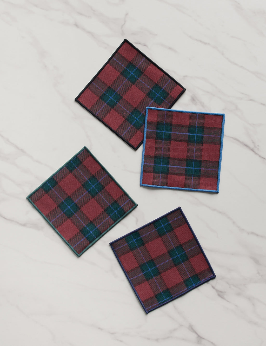 Jubilee Plaid Cocktail Napkins (Set of 4) by Atelier Saucier