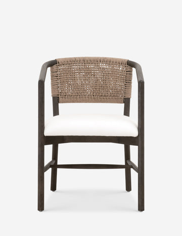 #color::brown | Bingham woven back accent chair