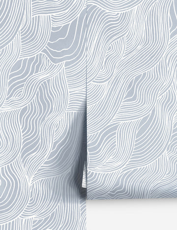 Alina Wallpaper, Blue - Swatch