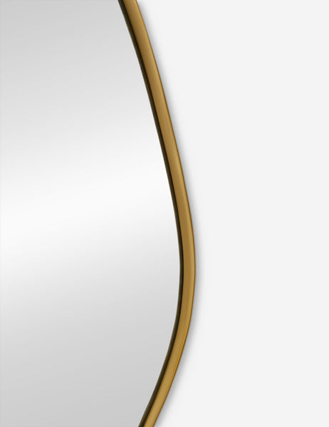  #color::gold  #size::small | The gold curved frame on the small puddle mirror