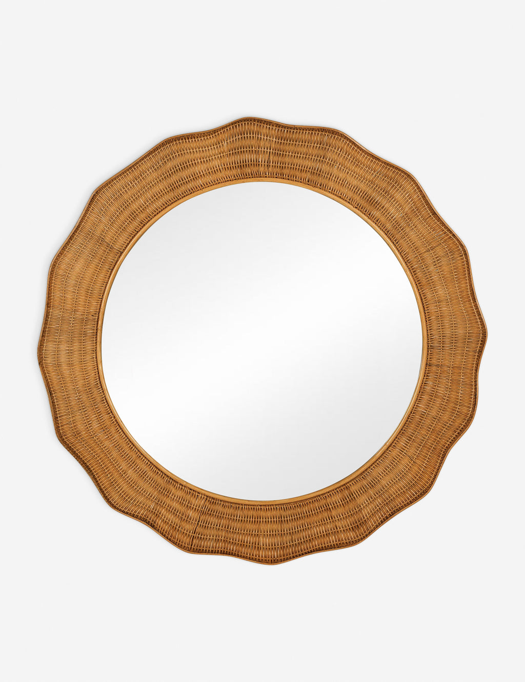 Yarely Woven Rattan Round Mirror