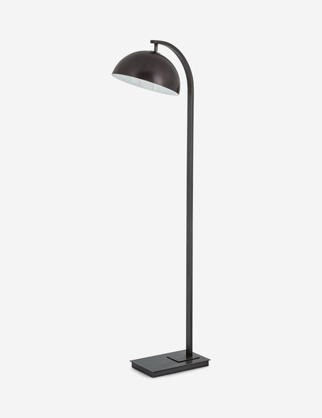 #color::oil-rubbed-bronze | Angled view of the Otto oil rubbed bronze arched floor lamp by Regina Andrew