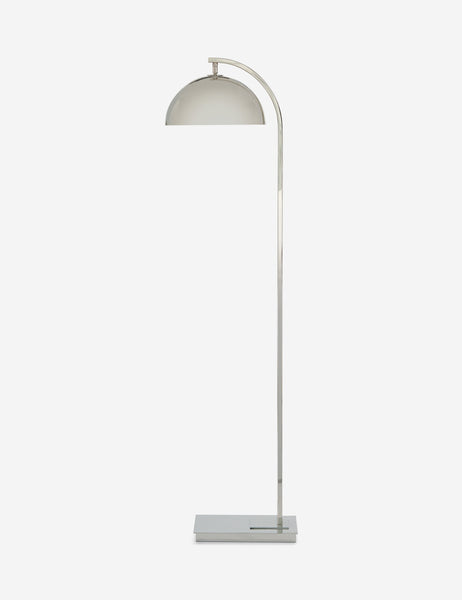 #color::polished-nickel | Otto polished nickel silver arched floor lamp by Regina Andrew
