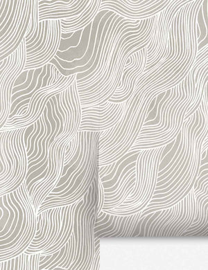 Alina gray Wallpaper with smooth ripple pattern