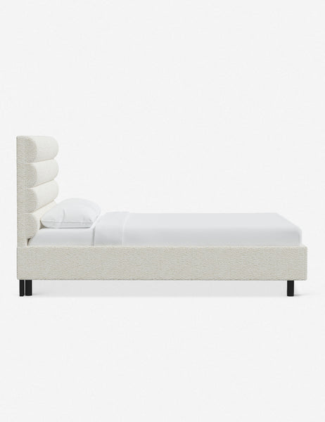 #color::cream-sherpa #size::twin #size::full #size::queen #size::king #size::cal-king | Side of the Bailee Cream Sherpa platform bed