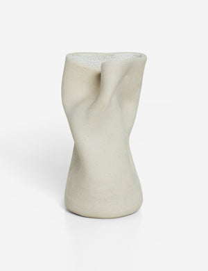 Caverns white sculptural vase by Salamat Ceramics