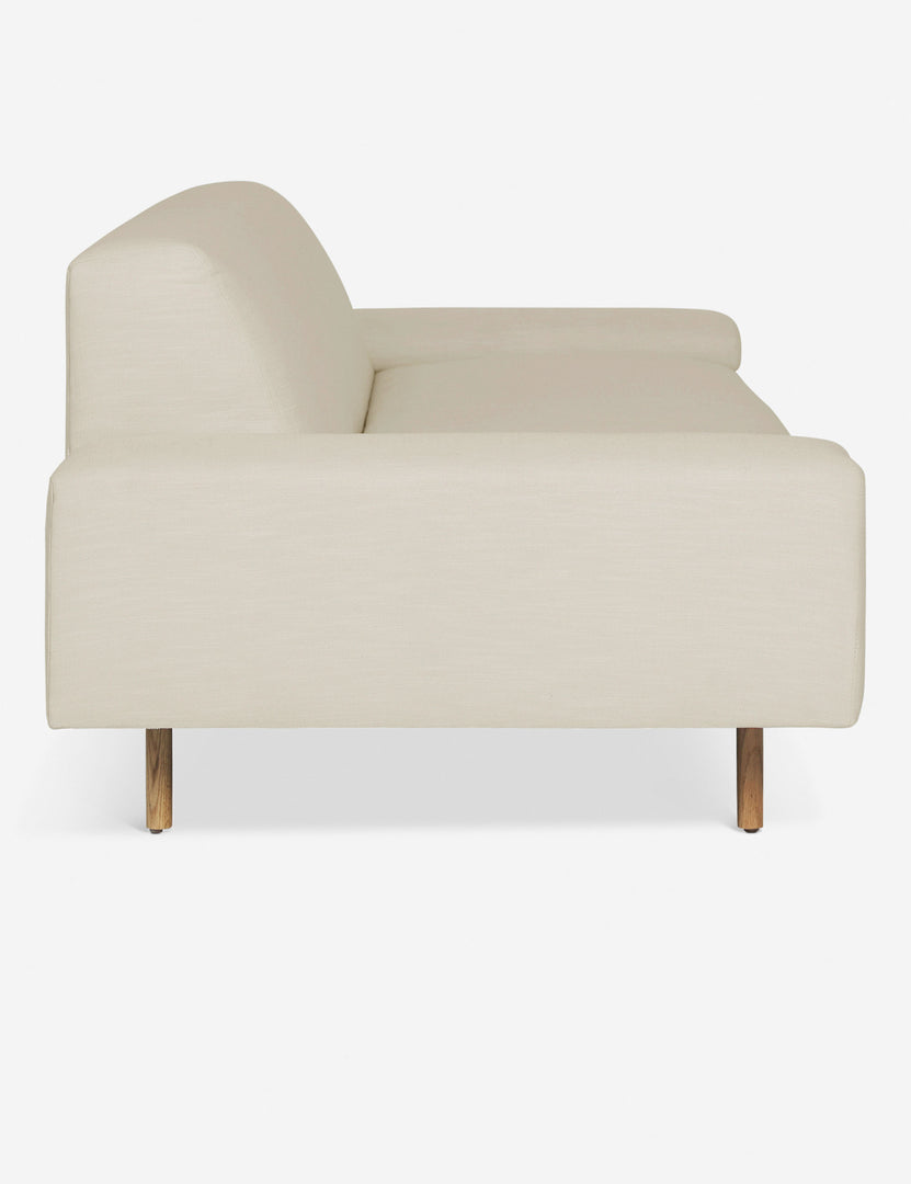 #color::natural #size::72-W #size::84-W #size::96-W #size::108-W | Side of the Estee natural linen upholstered sofa