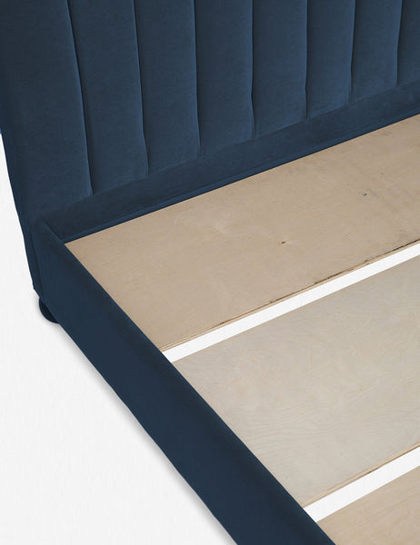#size::queen #size::king #size::cal-king #color::blue | Close up of the inside of the Blue Evelyn Platform Bed
