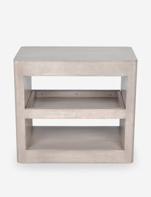 Arabel light wood open nightstand with two pull-out drawers