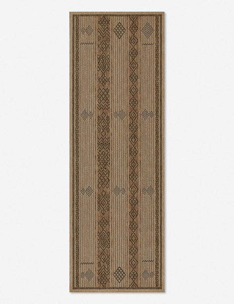 #size::2-7--x-7-6- | The Ember brown patterned flatweave indoor and outdoor rug in its runner size