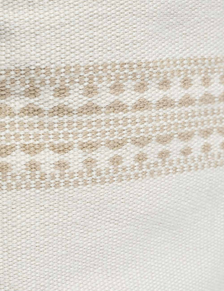 #color::natural-and-khaki #style::square | White traditional design on the Marchesa natural and khaki indoor and outdoor pillow