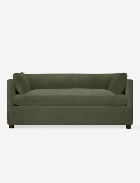 #color::moss-velvet #size::queen | Lotte Moss Green Velvet queen-sized sleeper sofa