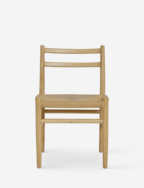 #color::natural-oak | Nicholson slim natural oak wood frame and woven seat dining chair.