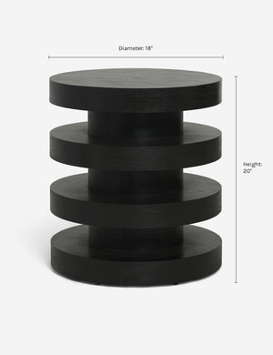 Dimensions on the Pentwater Four-Tiered Black Round Side Table