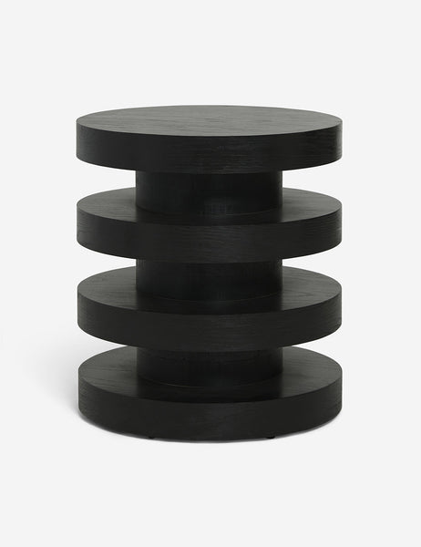 #color::black | Pentwater Four-Tiered Black Round Side Table by Sarah Sherman Samuel