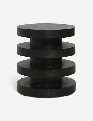 Pentwater Four-Tiered Black Round Side Table by Sarah Sherman Samuel