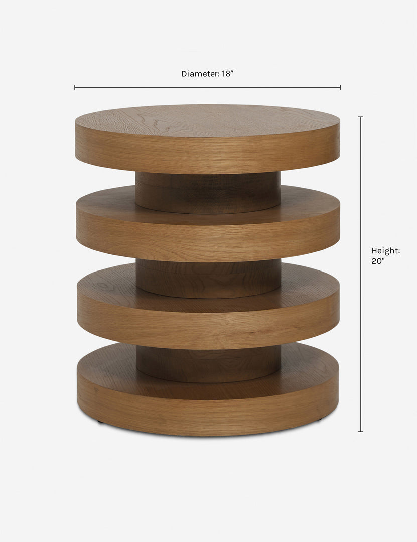 #color::natural | Dimensions on the Pentwater Four-Tiered Natural Round Side Table