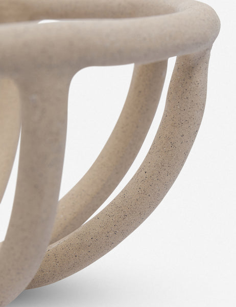 #color::sand | Close-up of the side of the Prong cream stoneware ceramic centerpiece bowl by SIN