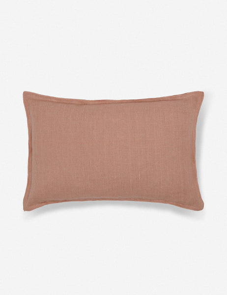 #color::terracotta #style::lumbar | Arlo Terracotta flax linen solid lumbar pillow