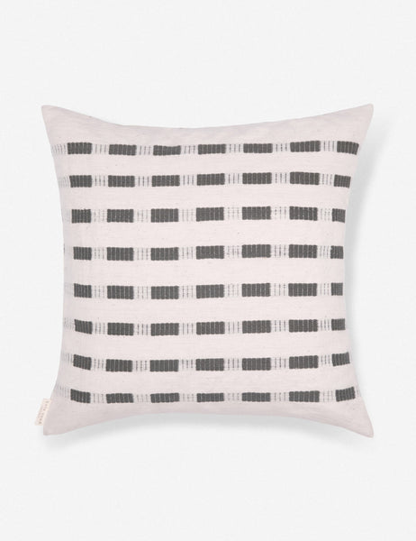 #color::pumice | Bertu pumice gray pillow with a woven dash pattern by Bolé Road Textiles