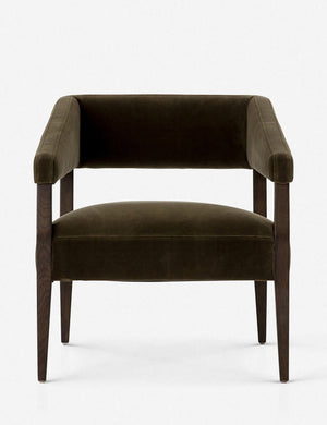 Lyssa olive velvet accent chair