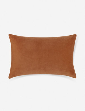 Charlotte Burnt Orange Lumbar Velvet Pillow