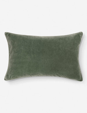 Charlotte Moss Green Lumbar Velvet Pillow