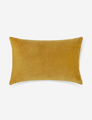 Charlotte Mustard Yellow Lumbar Velvet Pillow