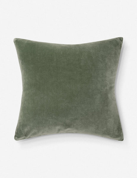 #color::moss #style::square | Charlotte Moss Green Square Velvet Pillow