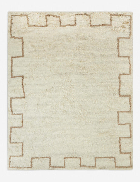 #size::6--x-9- #size::8--x-10- #size::9--x-12- #size::10--x-14- | Eoin sustainable ivory moroccan rug with brown accents along the border 