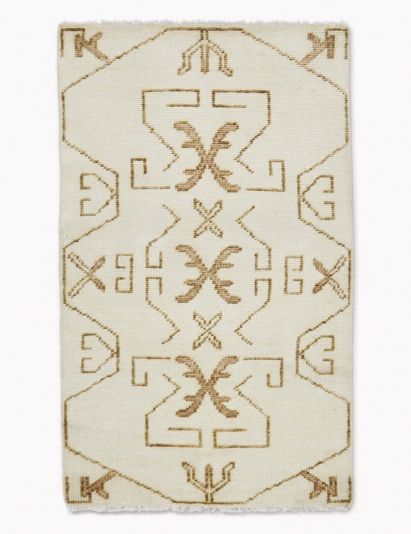 #size::3--x-5- | Evet neutral geometric wool floor runner rug