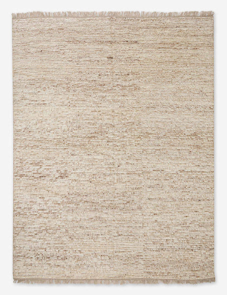 #size::6--x-9- #size::8--x-10- #size::9--x-12- #color::sand #size::10--x-14- | Kenzi sand rug with a striped texture and brown accent stripes