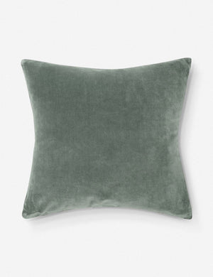 Charlotte Shale Blue Square Velvet Pillow