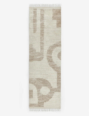 The Nomad neutral-toned geometric floor rug with subtle ribbed design by Élan Byrd in its runner size
