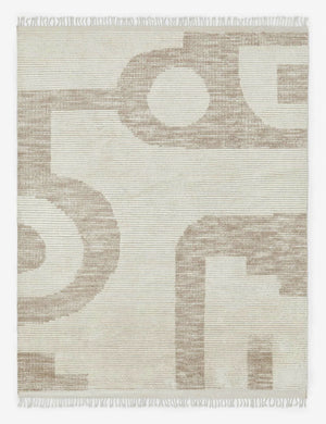 Nomad neutral-toned geometric floor rug by Élan Byrd with subtle ribbed design