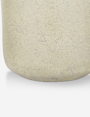 Close-up of the base of the Langley table lamp with stone base and white finial