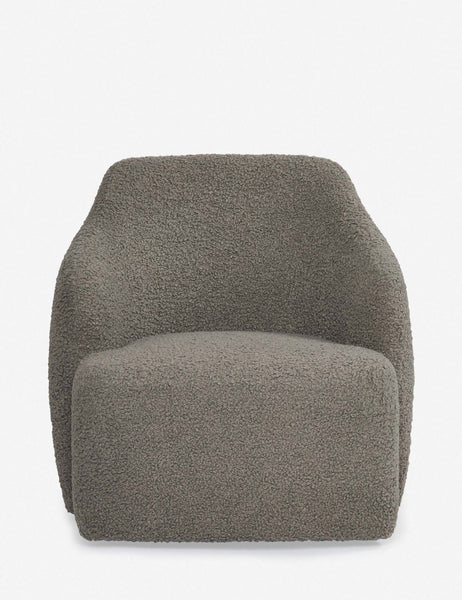 #color::gray-boucle | Tobi Gray Boucle swivel chair with a curved frame