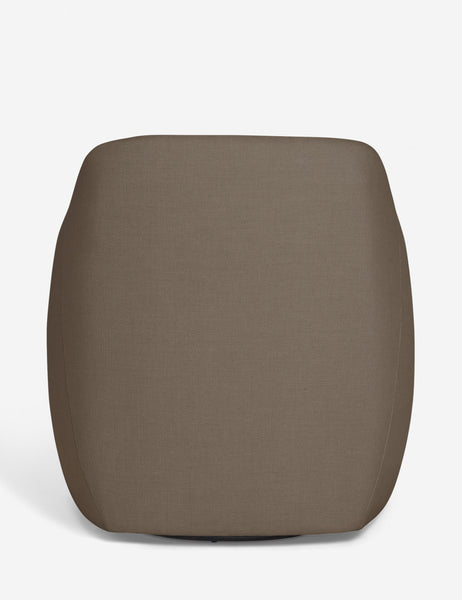 #color::mushroom | Back of the Tobi Mushroom brown linen swivel chair