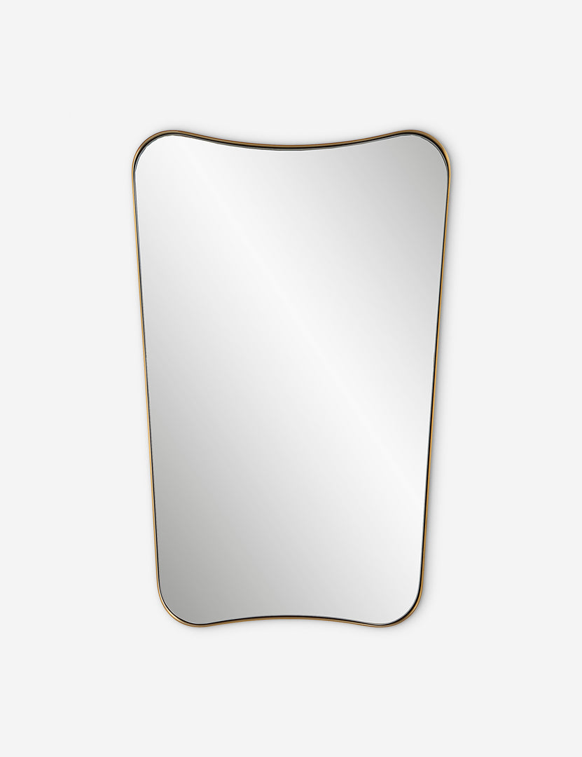 #color::gold | Belvoir thin brass framed wall mirror